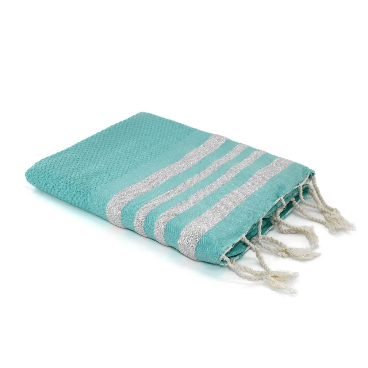 Fouta nid d'abeille lurex coton HAMPTONS 100x200 - febronie.com