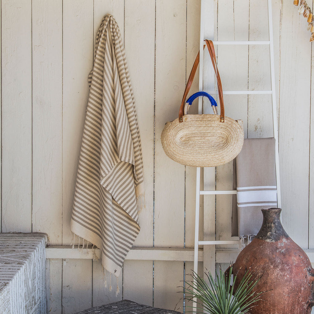 Lot de 2 foutas coton 100x200 HOSSEGOR taupe