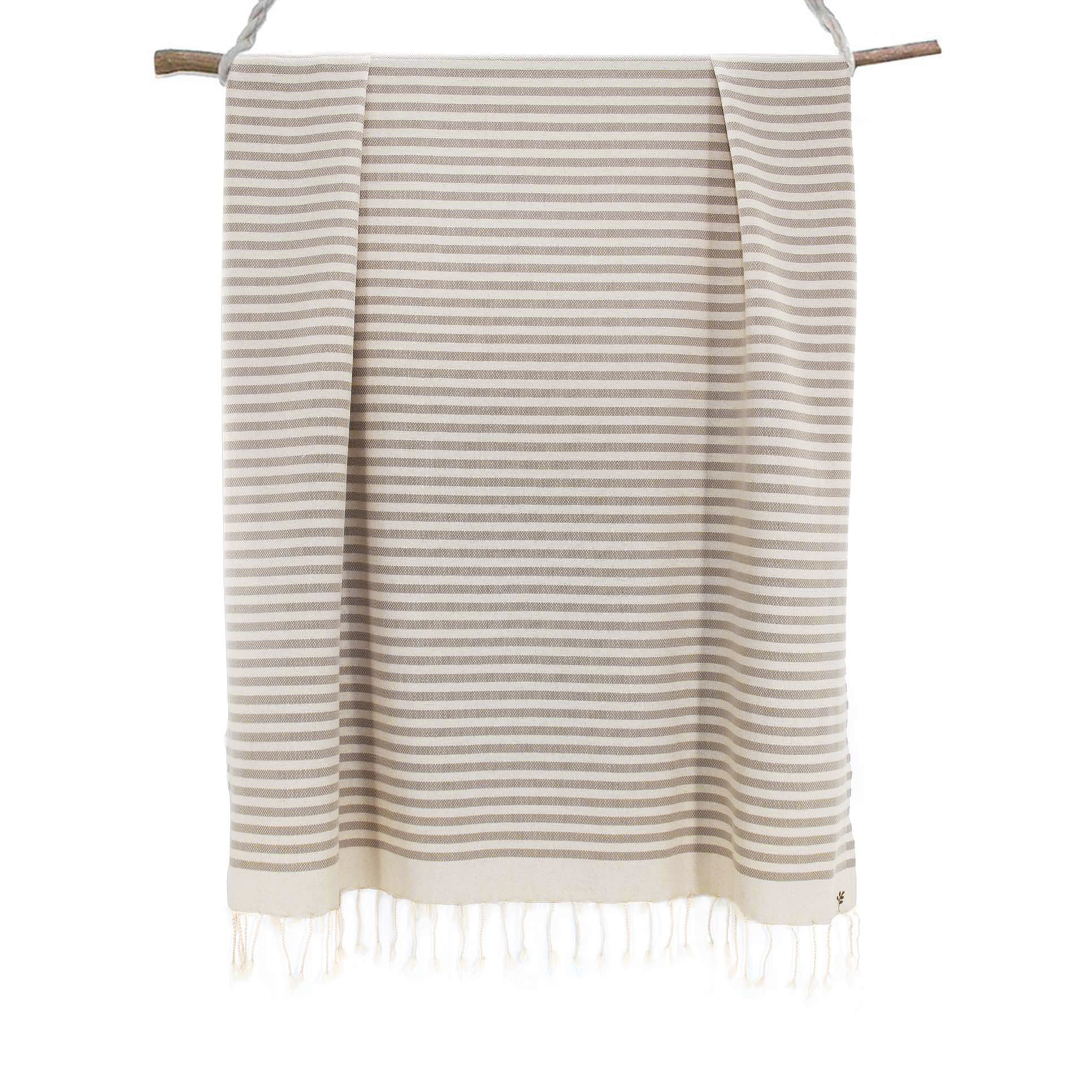 Lot de 2 foutas coton 100x200 HOSSEGOR taupe