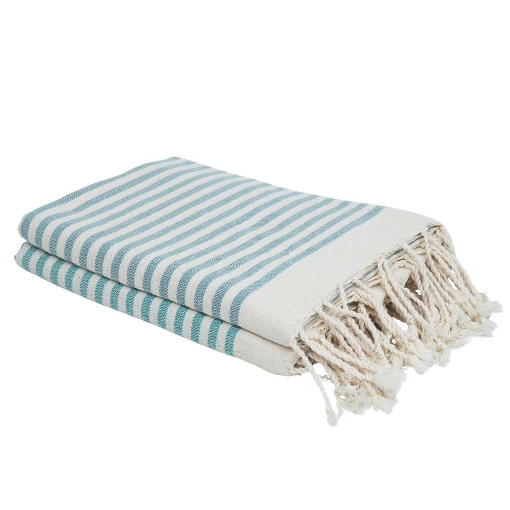 Lot de 2 foutas coton 100x200 HOSSEGOR les verts