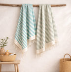 Lot de 2 foutas coton 100x200 HOSSEGOR les verts
