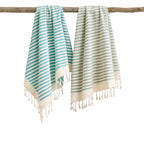 Lot de 2 foutas coton 100x200 HOSSEGOR les verts