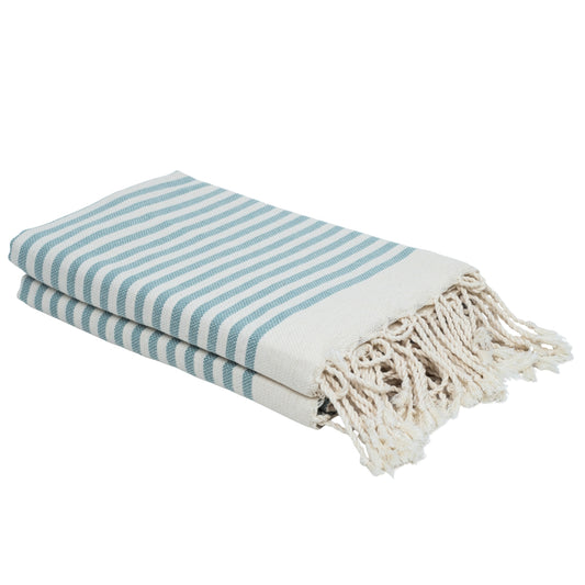 Lot de 2 foutas XXL coton 200x200 HOSSEGOR vert d'eau