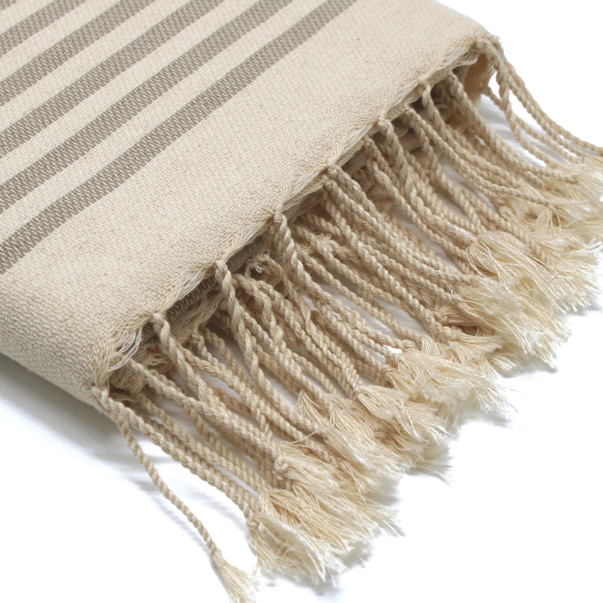 Lot de 3 foutas coton 100x200 HOSSEGOR taupe