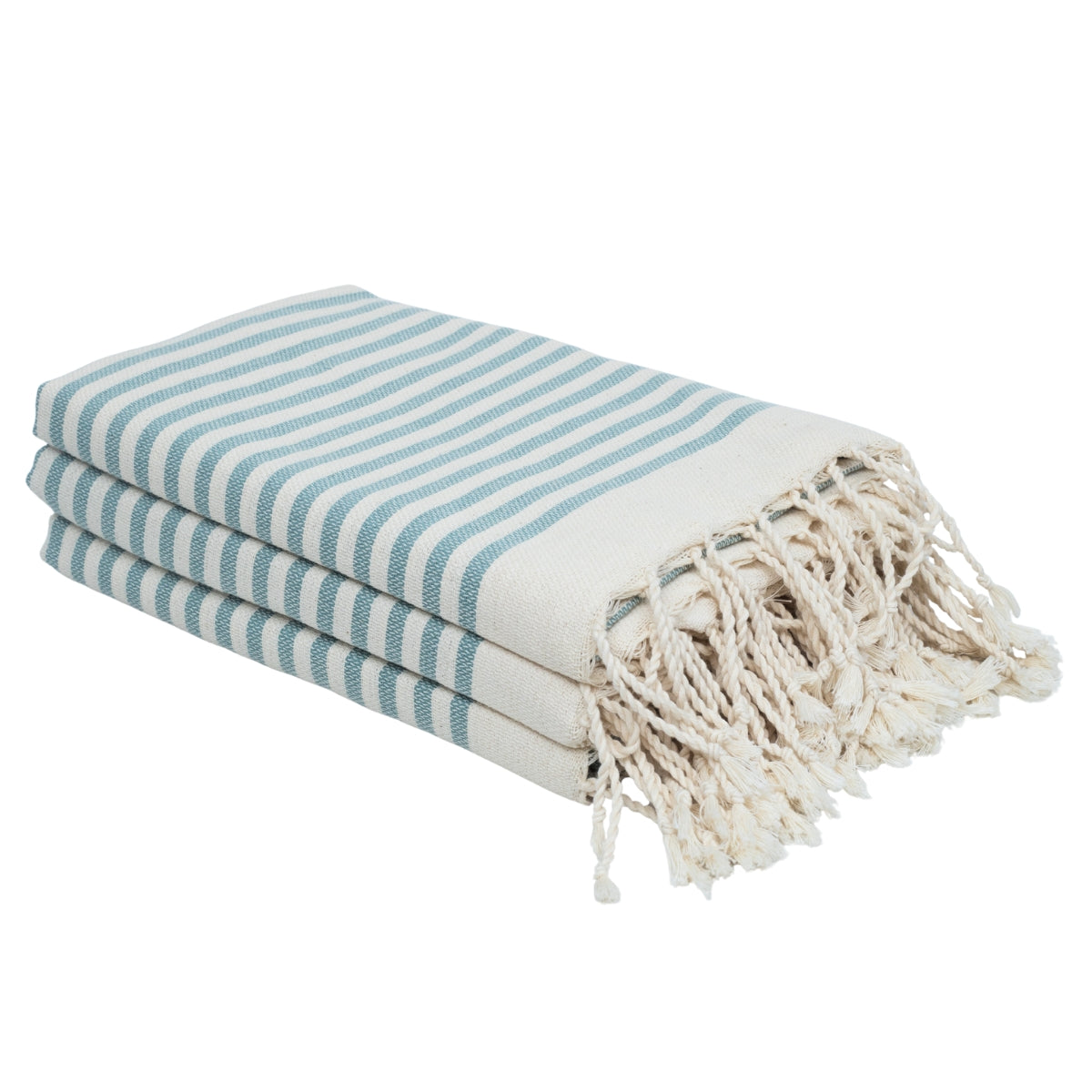 Lot de 3 foutas coton 100x200 HOSSEGOR vert d'eau