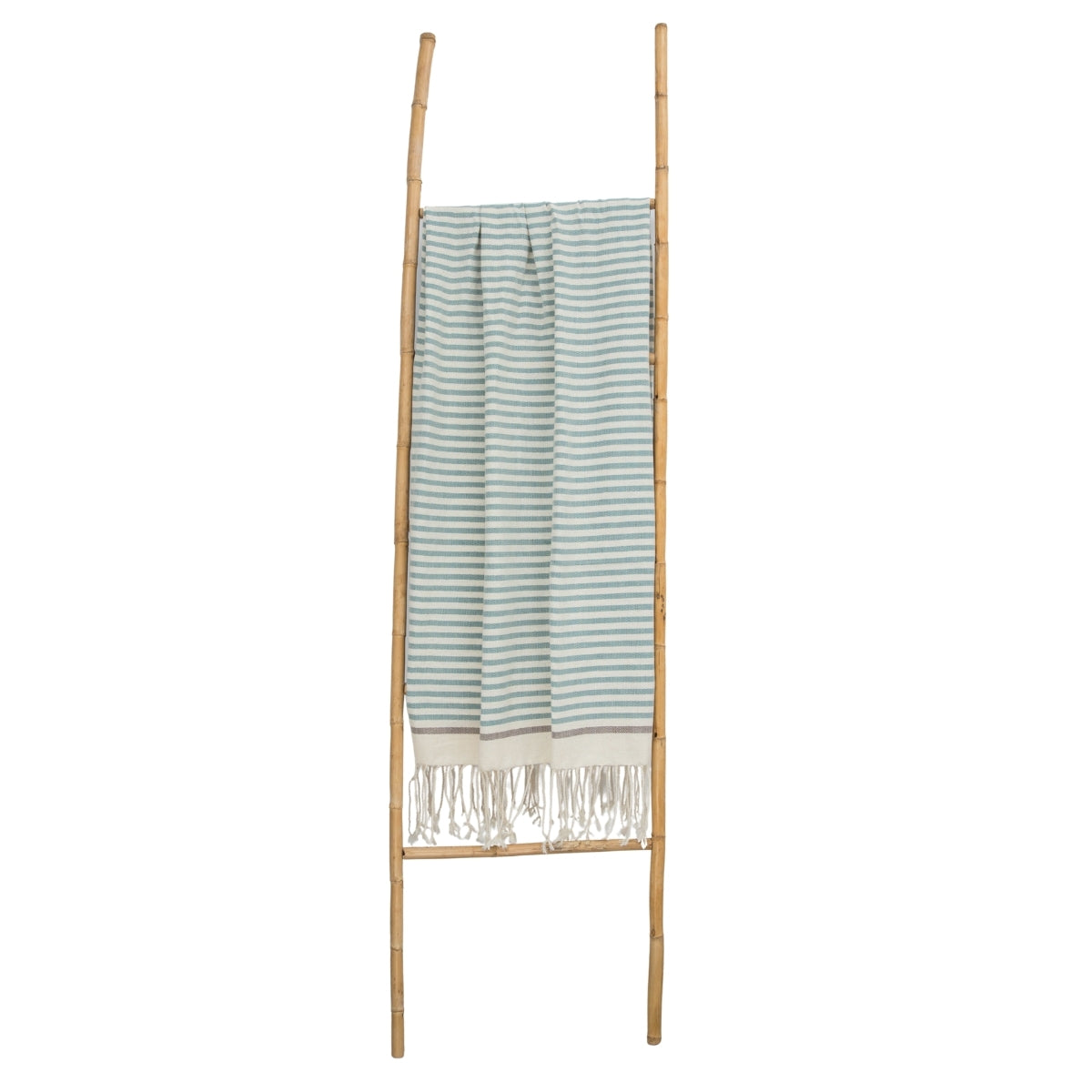 Fouta coton 100x200 BIARRITZ vert d'eau / taupe