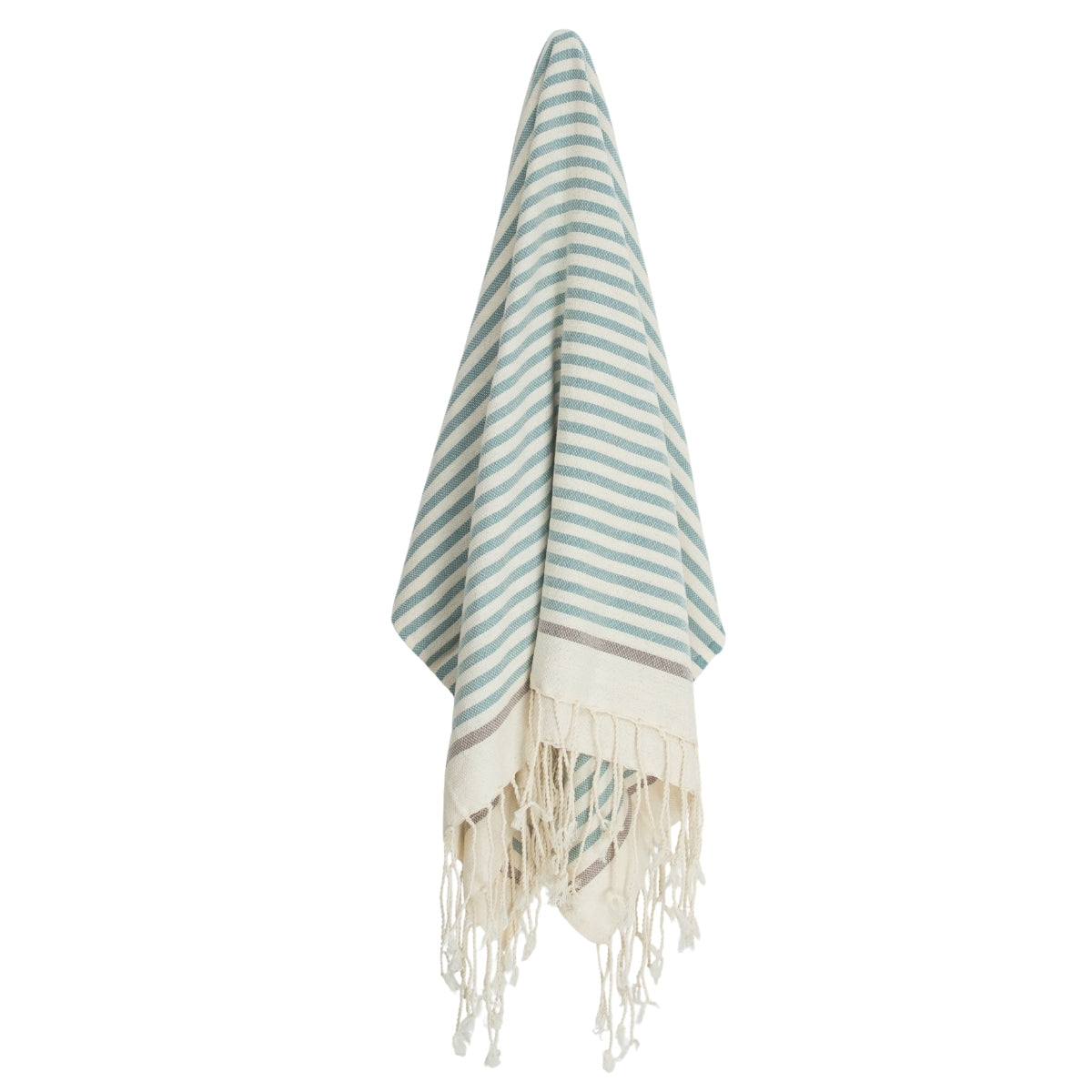 Fouta coton 100x200 BIARRITZ vert d'eau / taupe