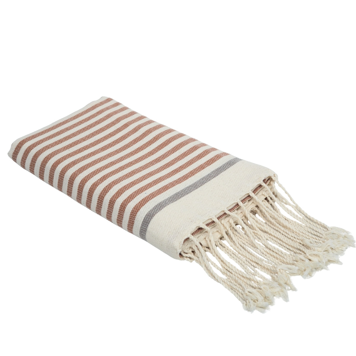 Fouta coton 100x200 BIARRITZ tomette / taupe