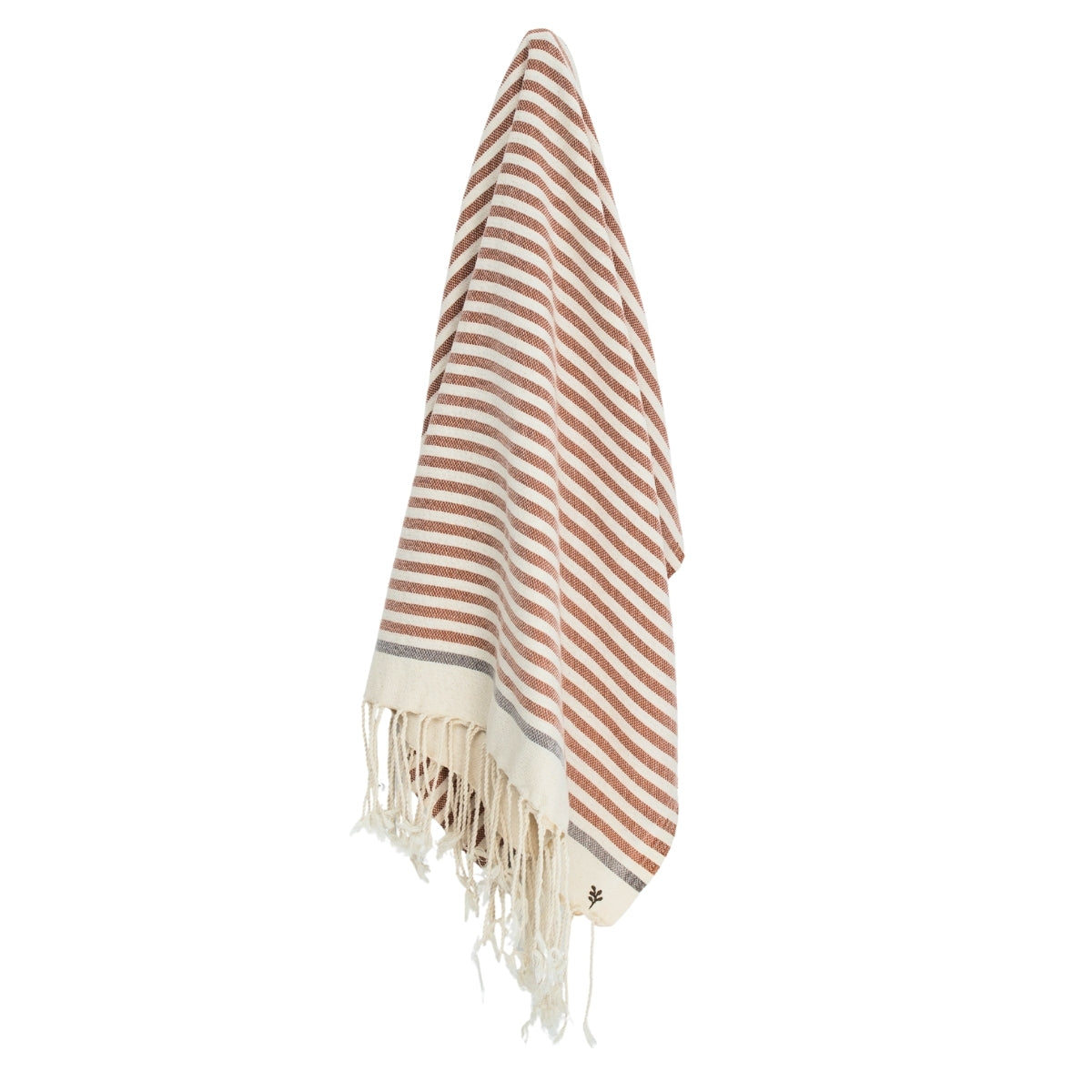 Fouta coton 100x200 BIARRITZ tomette / taupe