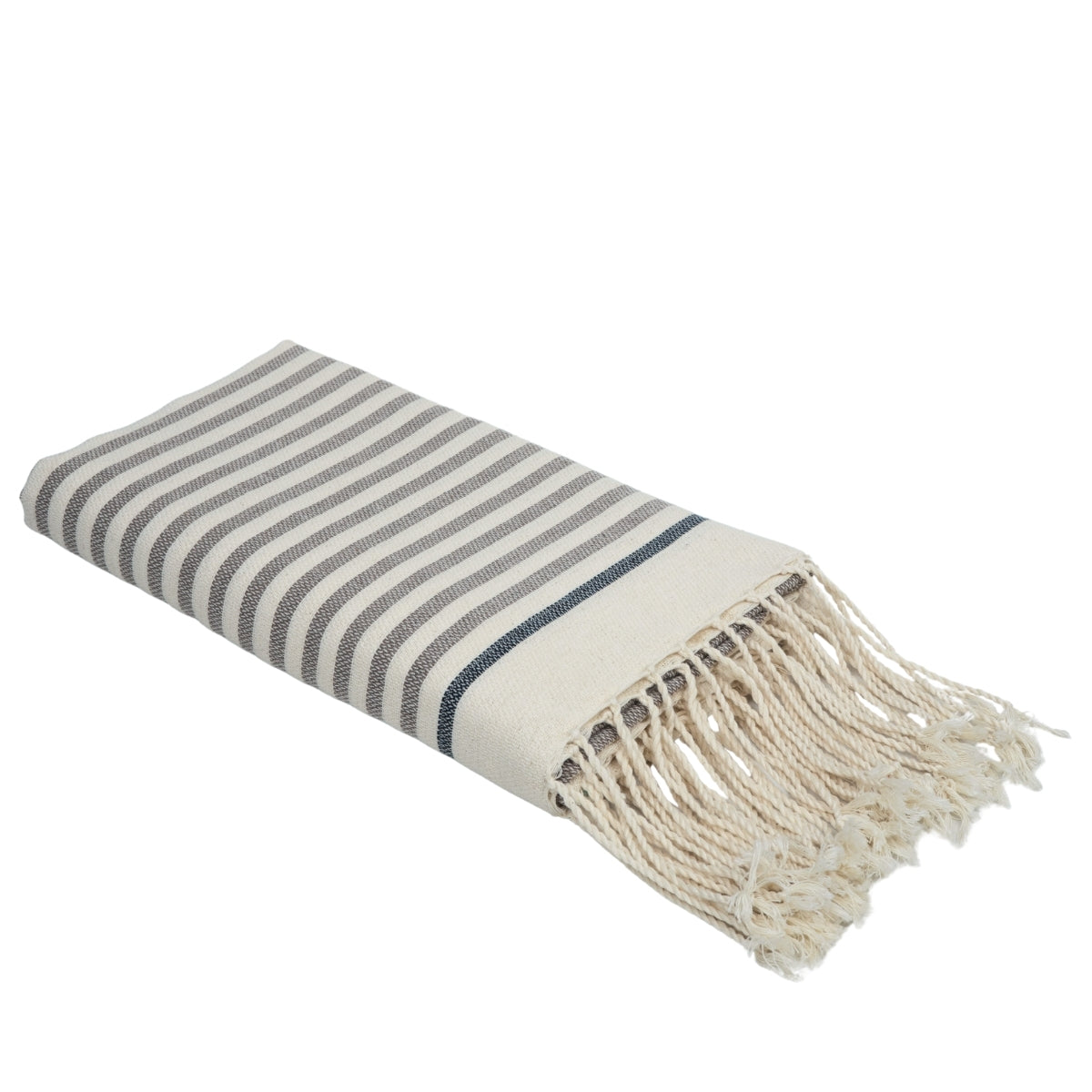 Fouta coton 100x200 BIARRITZ taupe / denim