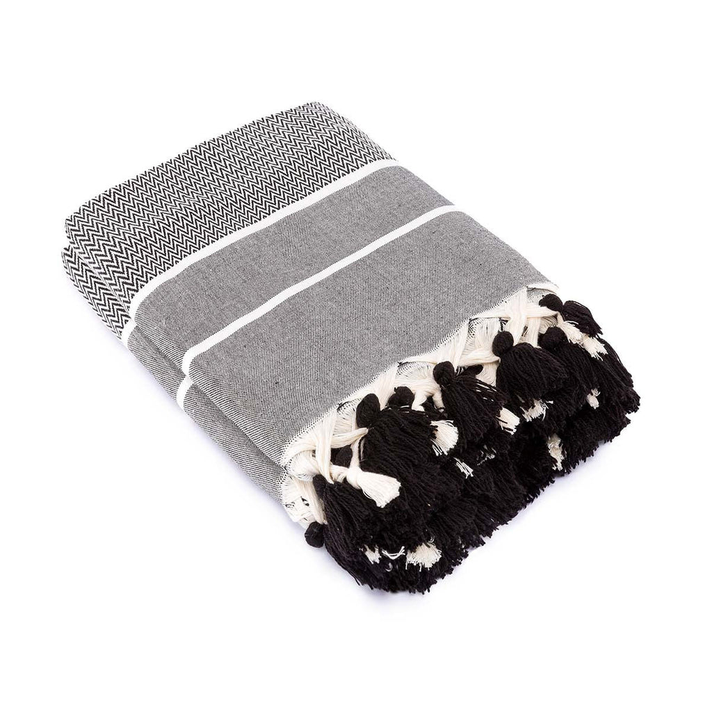 Plaid coton noir STOCKHOLM - 130x170 - febronie.com