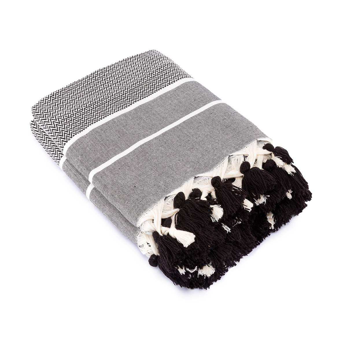 Plaid coton noir STOCKHOLM - 130x170 - febronie.com