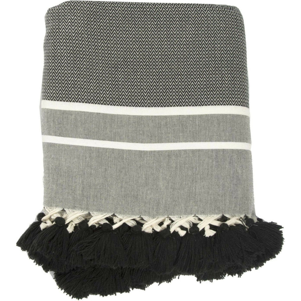 Plaid coton noir STOCKHOLM    febronie.com