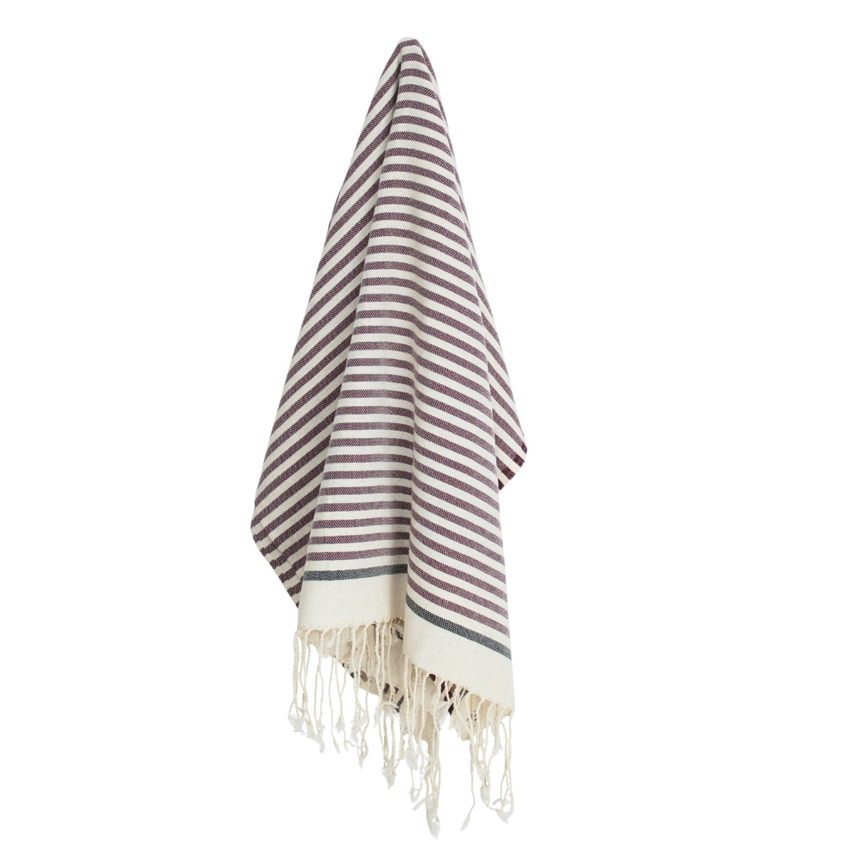 Fouta coton 100x200 BIARRITZ prune / noir
