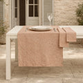 Chemin de table + 4 serviettes coton 50x150 COLETTE - rouge tomette
