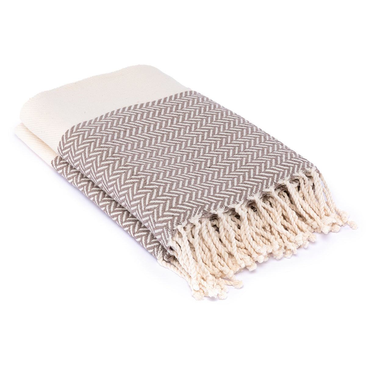 Plaid coton taupe LIV    febronie.com