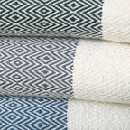 Plaid coton gris moyen / écru COURCHEVEL    febronie.com