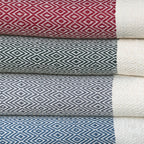 Plaid coton gris moyen / écru COURCHEVEL    febronie.com