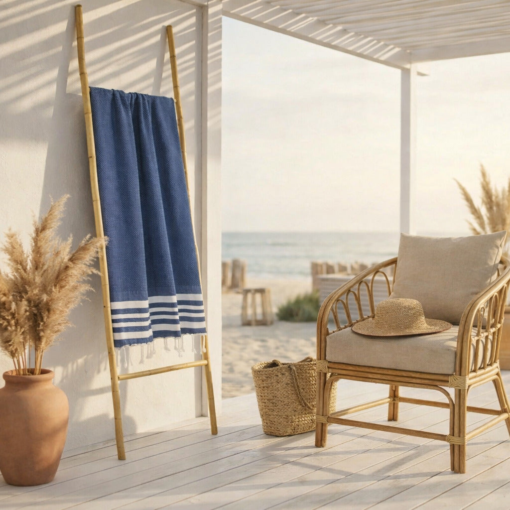 Fouta coton 100x200 NEWPORT bleu denim